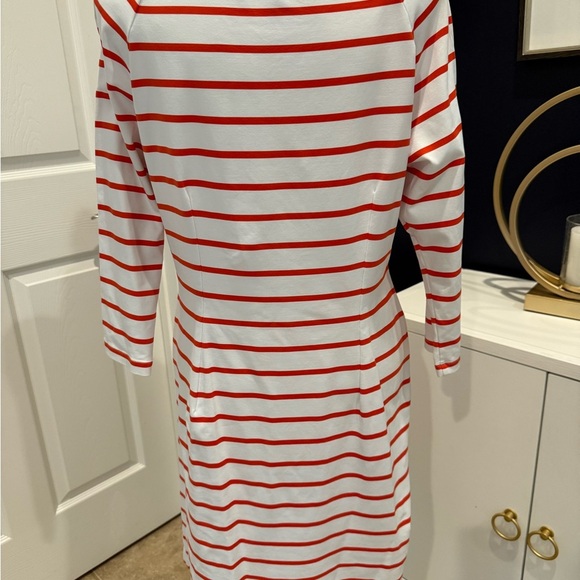 J McLaughlin Striped orange and White Dress, size medium, excellent condition - Picture 2 of 4